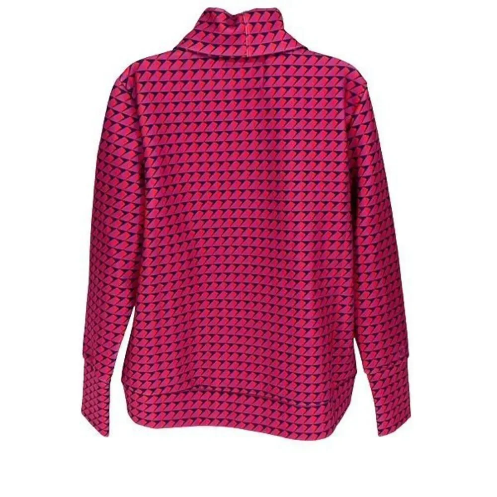 ADDISON BAY Women's Everyday Turtleneck Pullover Berry Mod Geo Size Small NWT $1 - Picture 6 of 14